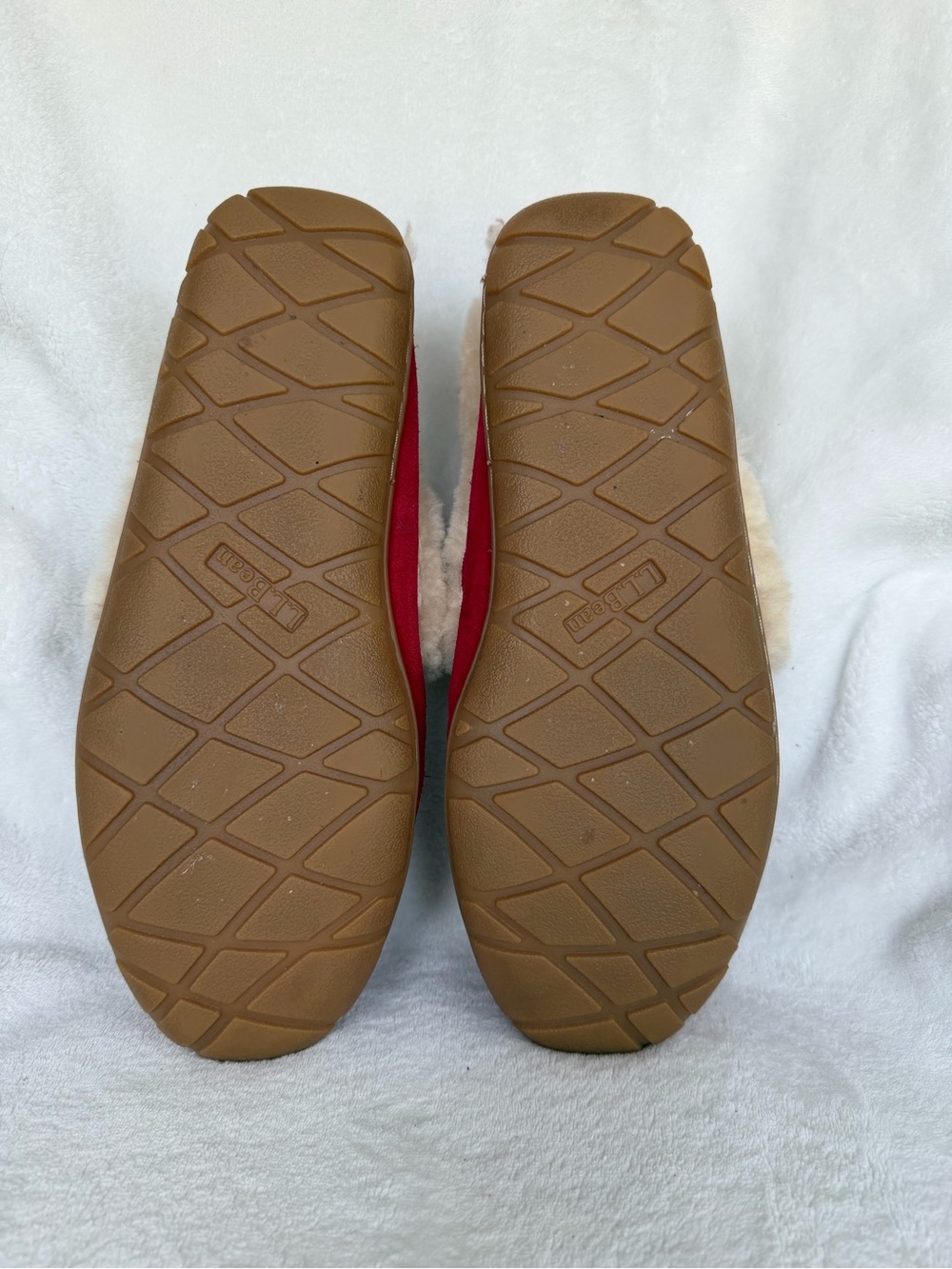 Llbean wicked good warm slippers us women’s size 10 red suede shearling lined - Picture 9 of 9
